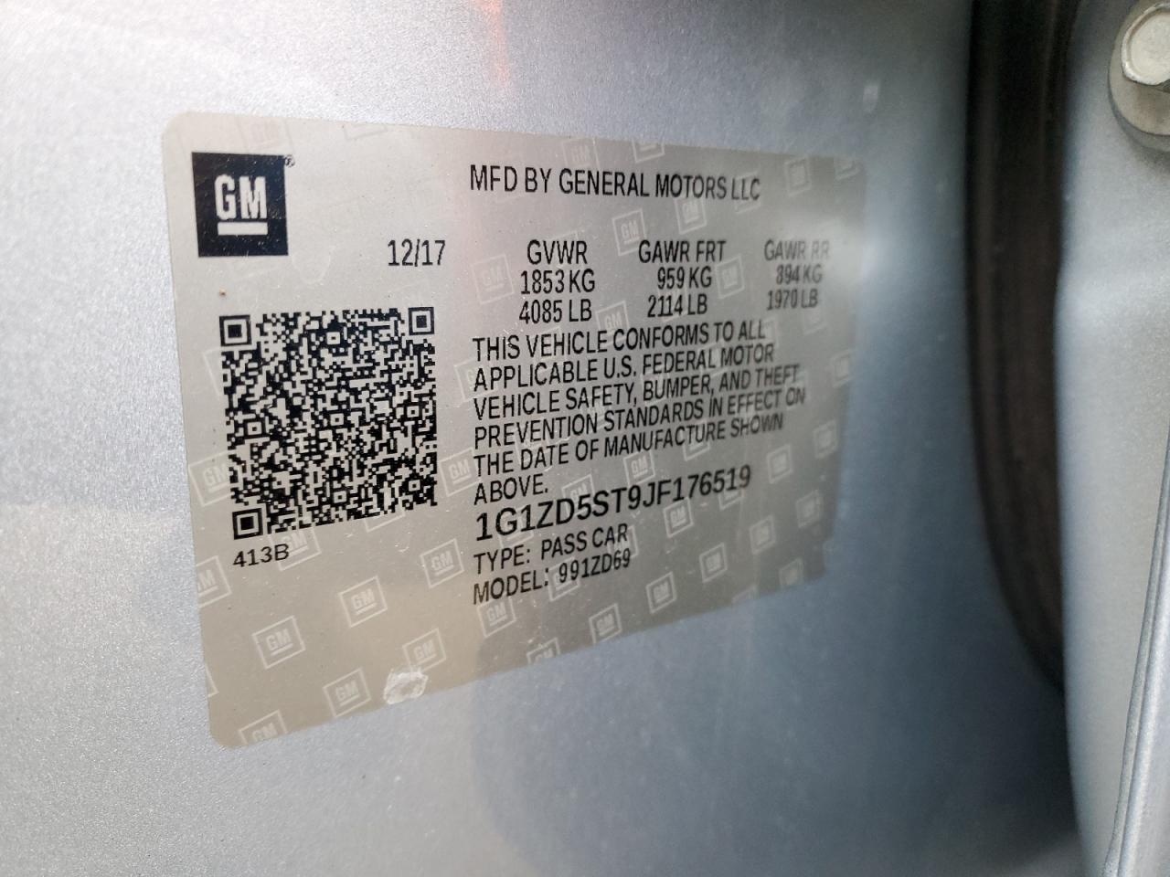 1G1ZD5ST9JF176519 2018 Chevrolet Malibu Lt