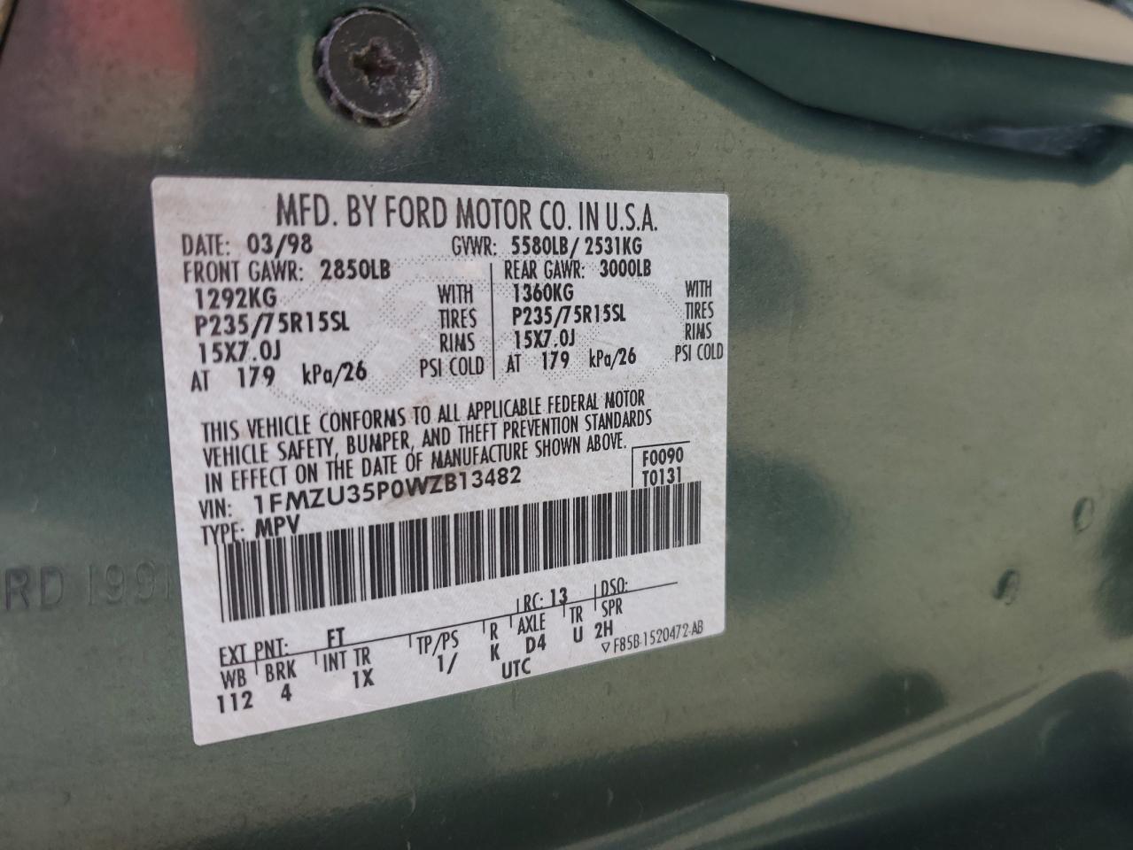 1FMZU35P0WZB13482 1998 Ford Explorer