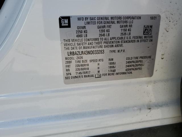 2022 BUICK ENVISION P - LRBAZLR43ND033283