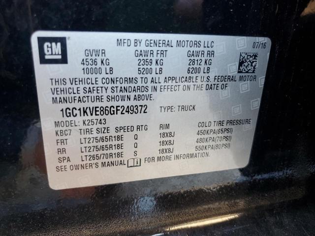 2016 CHEVROLET SILVERADO - 1GC1KVE86GF249372