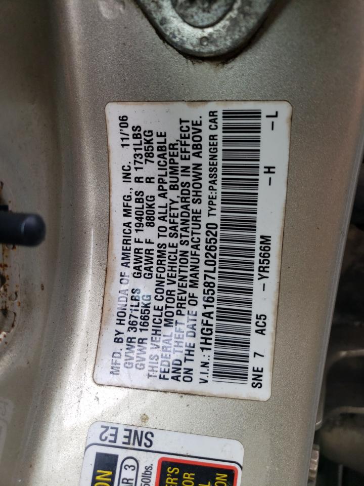 1HGFA16587L026520 2007 Honda Civic Lx