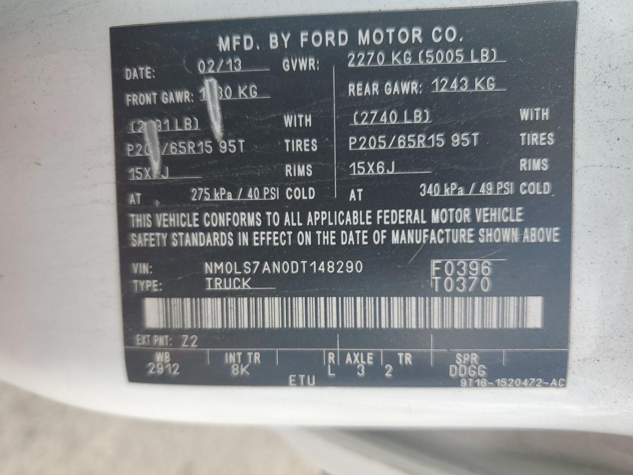 NM0LS7AN0DT148290 2013 Ford Transit Connect Xl