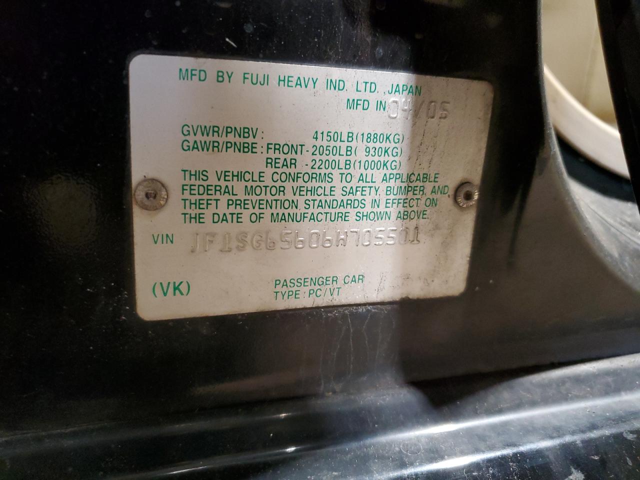 JF1SG65606H705501 2006 Subaru Forester 2.5X Premium