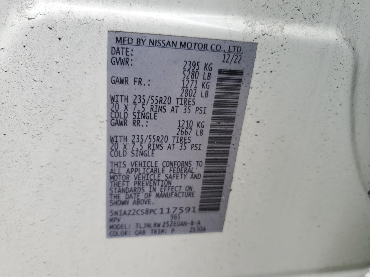 5N1AZ2CS8PC117591 2023 Nissan Murano Sl