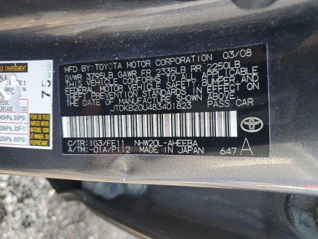 2008 Toyota Prius VIN: JTDKB20U483401823 Lot: 51151804