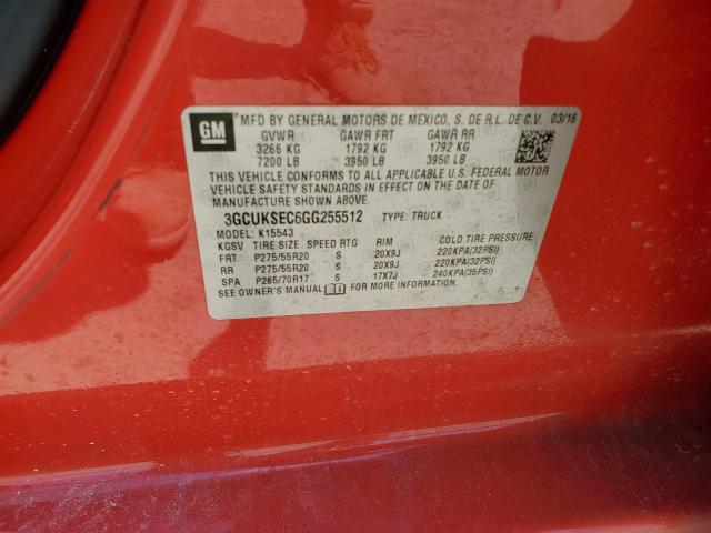 2016 Chevrolet Silverado K1500 Ltz VIN: 3GCUKSEC6GG255512 Lot: 51395794