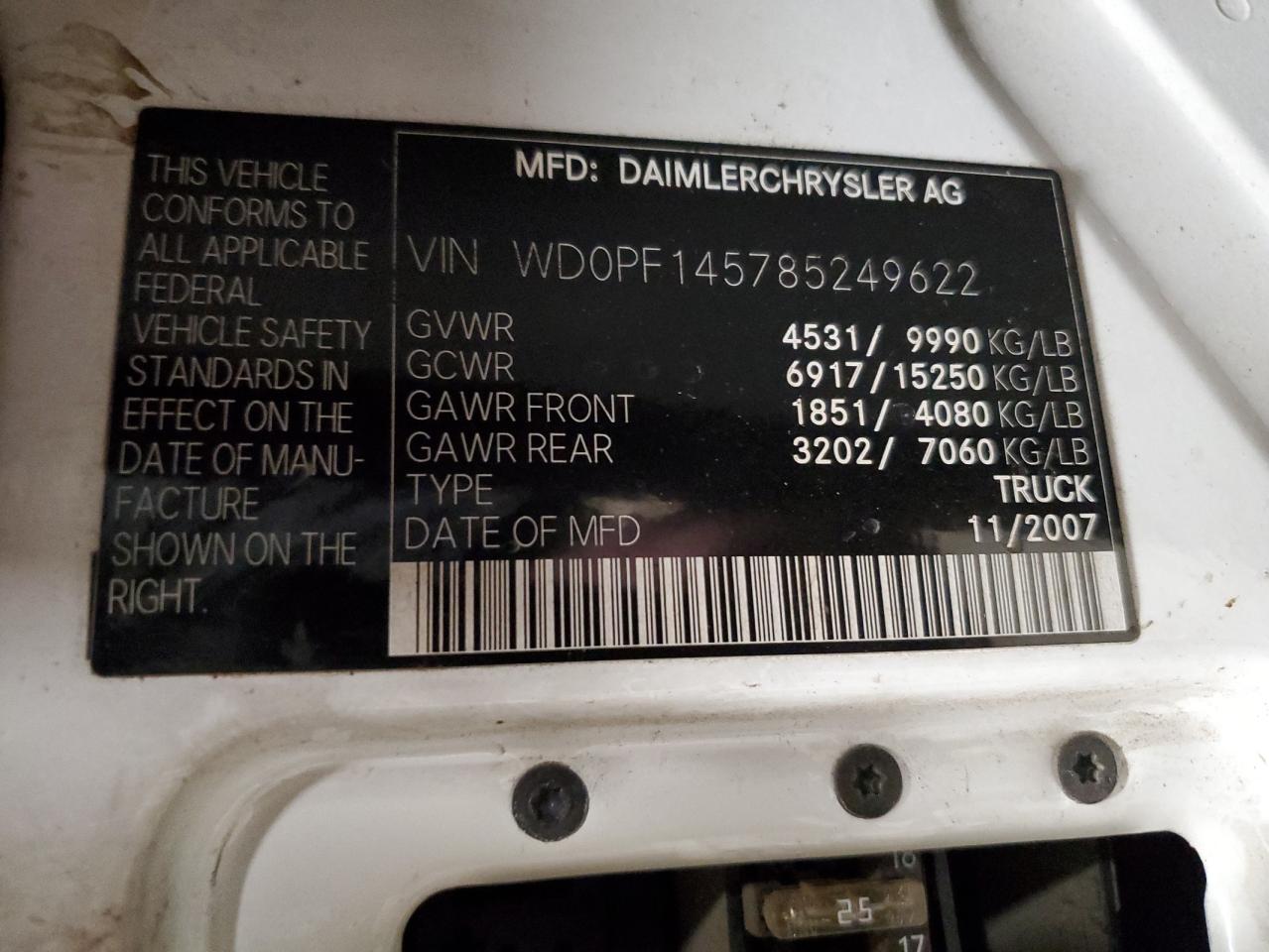 WD0PF145785249622 2008 Dodge Sprinter 3500