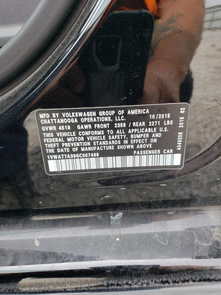 1VWAT7A39GC007466 2016 Volkswagen Passat S