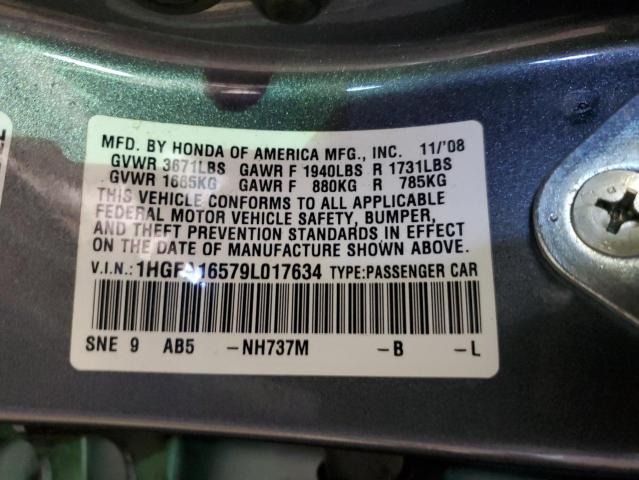 2009 Honda Civic Lx VIN: 1HGFA16579L017634 Lot: 49690204