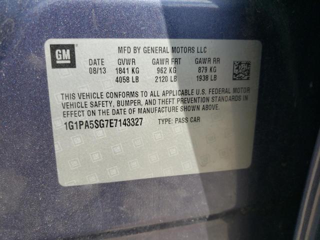 2014 Chevrolet Cruze Ls VIN: 1G1PA5SG7E7143327 Lot: 52109114