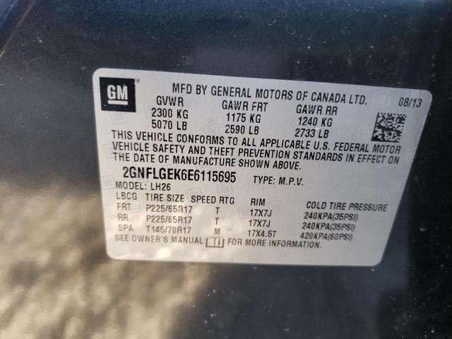 2GNFLGEK6E6115695 | 2014 Chevrolet equinox lt