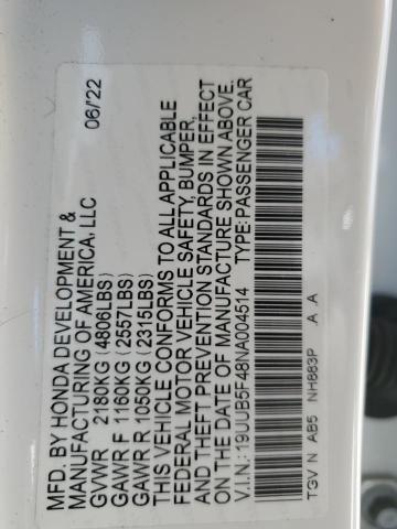 19UUB5F48NA004514 Acura TLX TECHNO 12