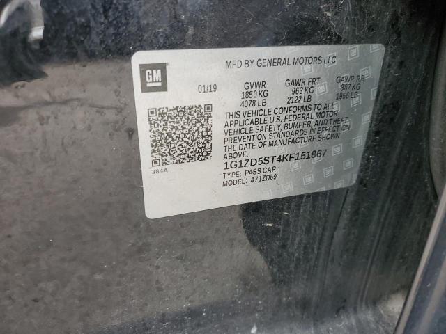 2019 CHEVROLET MALIBU LT - 1G1ZD5ST4KF151867