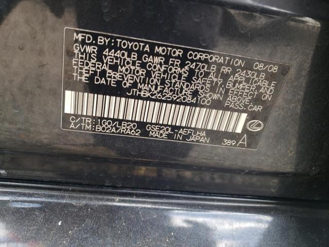 2009 Lexus Is 250 VIN: JTHBK262592084100 Lot: 48006004