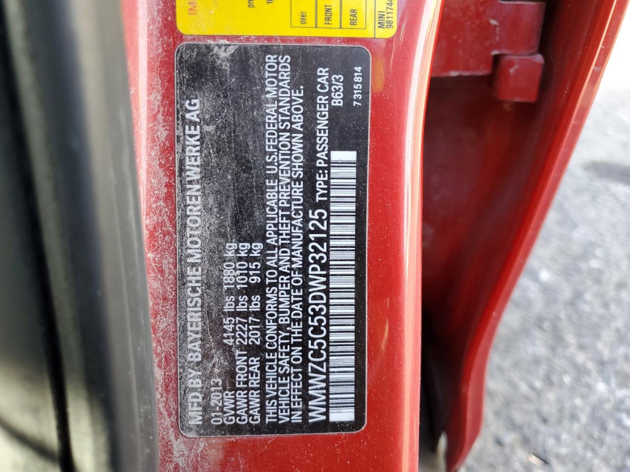 WMWZC5C53DWP32125 2013 Mini Cooper S Countryman