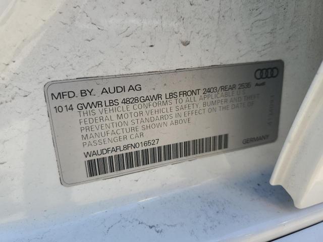 2015 Audi A4 Premium VIN: WAUDFAFL8FN016527 Lot: 51723664