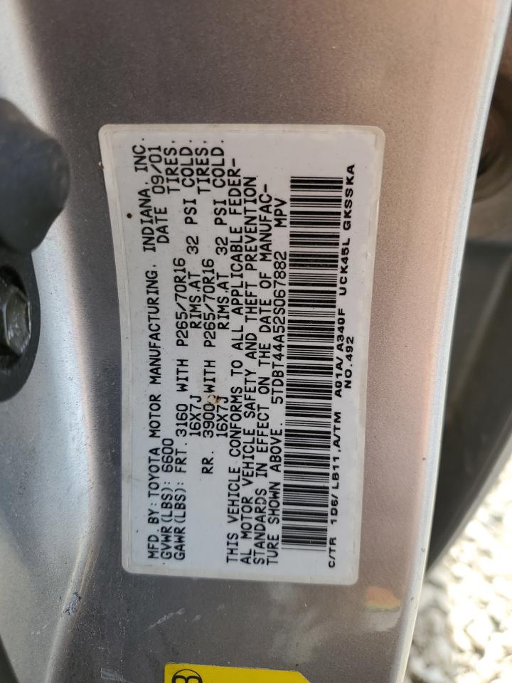 5TDBT44A52S067882 2002 Toyota Sequoia Sr5