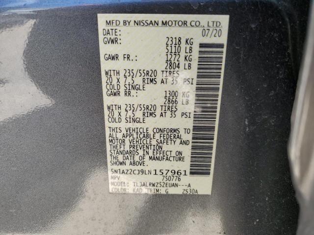 2020 Nissan Murano Sl VIN: 5N1AZ2CJ9LN157961 Lot: 50668514