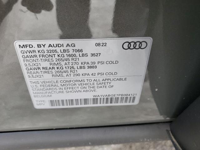 2023 Audi E-Tron Chronos VIN: WA1VABGE7PB004121 Lot: 51267194