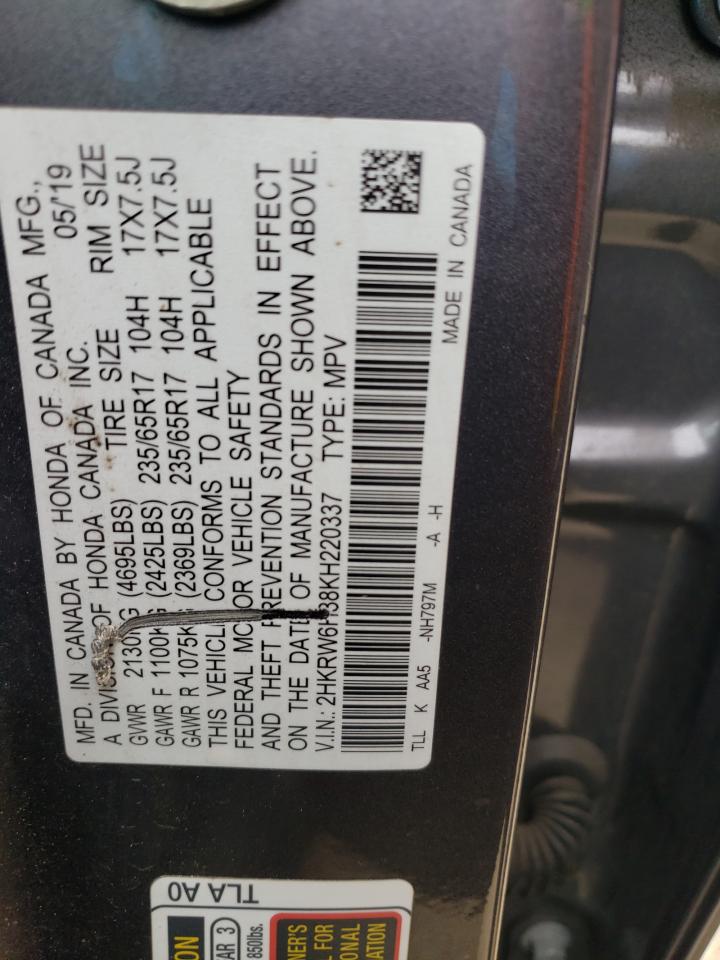 2HKRW6H38KH220337 2019 Honda Cr-V Lx