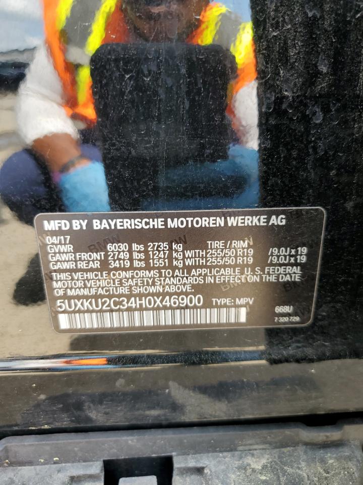 5UXKU2C34H0X46900 2017 BMW X6 xDrive35I