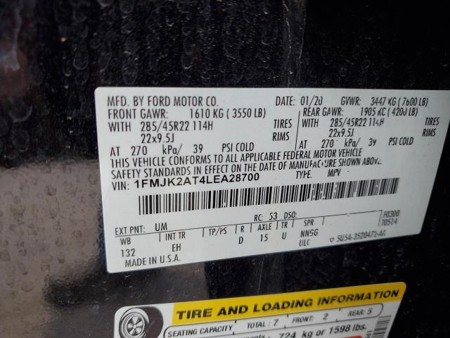 2020 Ford Expedition Max Limited VIN: 1FMJK2AT4LEA28700 Lot: 50196804