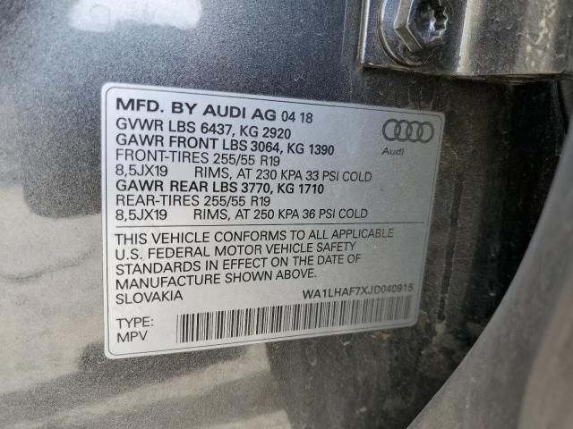 VIN WA1LHAF7XJD040915 2018 Audi Q7, Premium Plus no.14