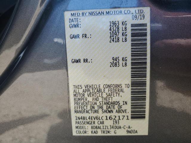 2020 Nissan Altima Sl VIN: 1N4BL4EV6LC162171 Lot: 51104824