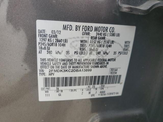 2013 Ford Edge Limited VIN: 2FMDK3KC2DBA13899 Lot: 49218164