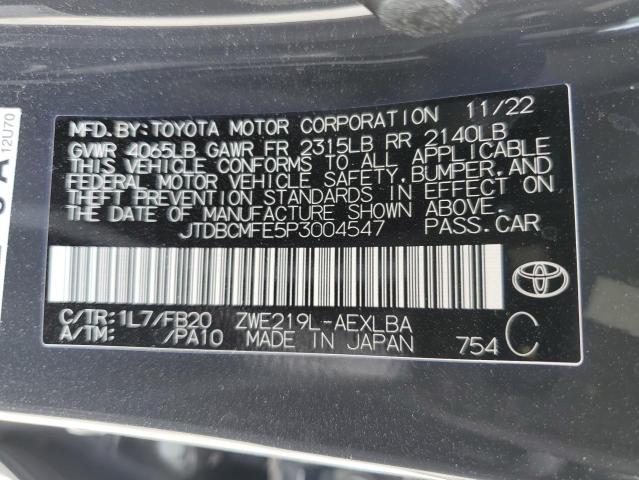 2023 Toyota Corolla Le VIN: JTDBCMFE5P3004547 Lot: 51414694