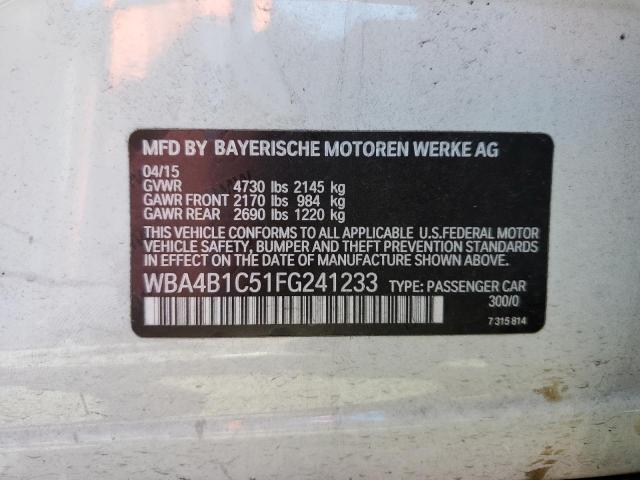 2015 BMW 435 I GRAN - WBA4B1C51FG241233