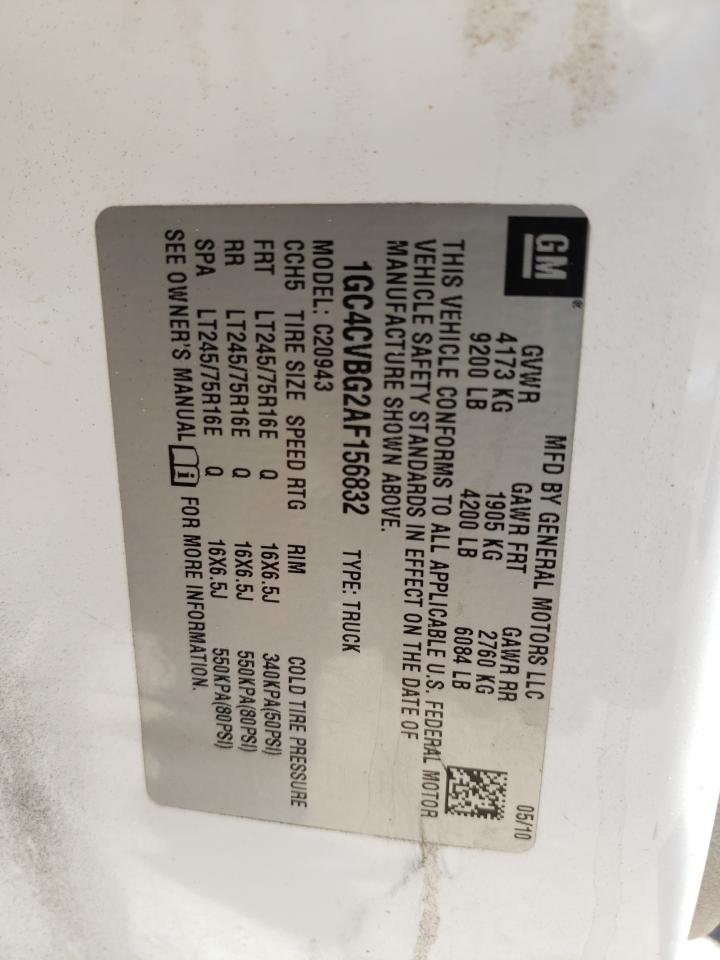 1GC4CVBG2AF156832 2010 Chevrolet Silverado C2500 Heavy Duty