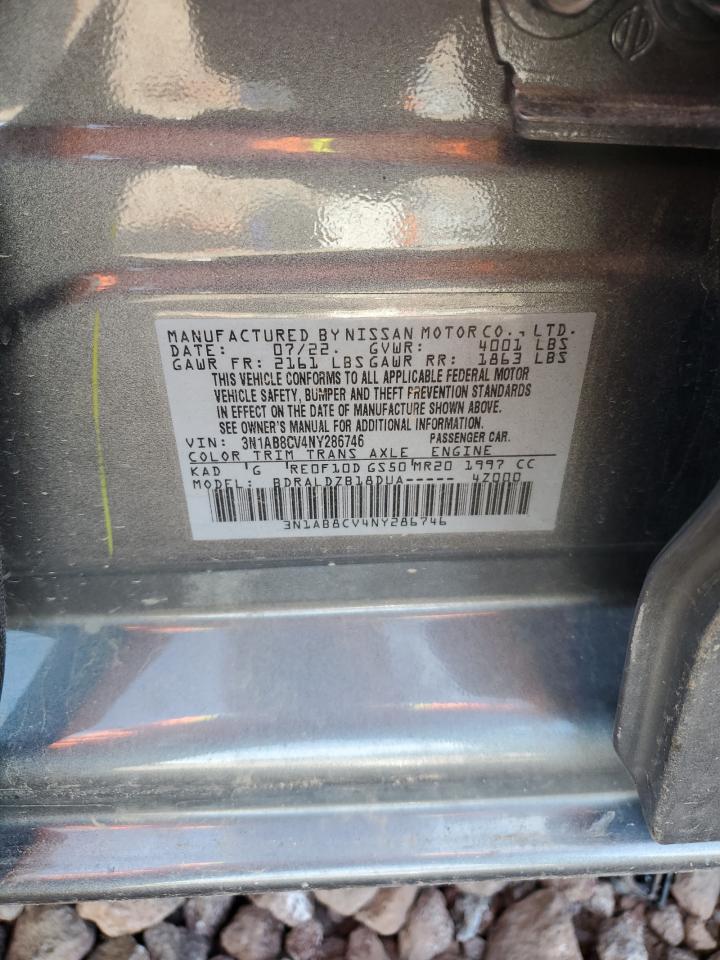 2022 Nissan Sentra Sv vin: 3N1AB8CV4NY286746