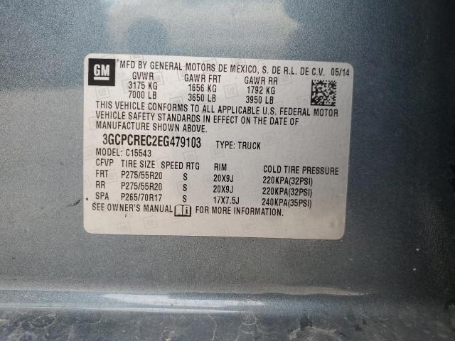 2014 Chevrolet Silverado C1500 Lt VIN: 3GCPCREC2EG479103 Lot: 49376684