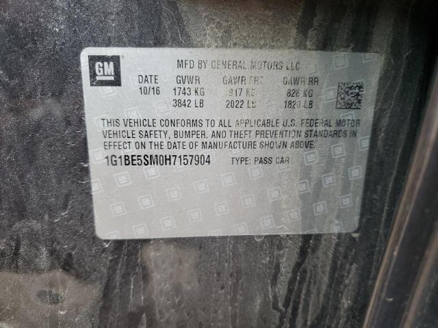 2017 Chevrolet Cruze Lt VIN: 1G1BE5SM0H7157904 Lot: 50399924