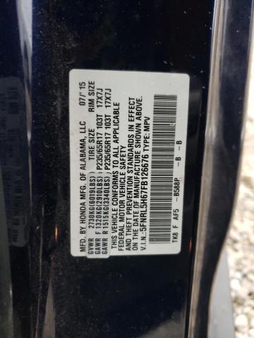 2015 Honda Odyssey Exl VIN: 5FNRL5H67FB126676 Lot: 49901904