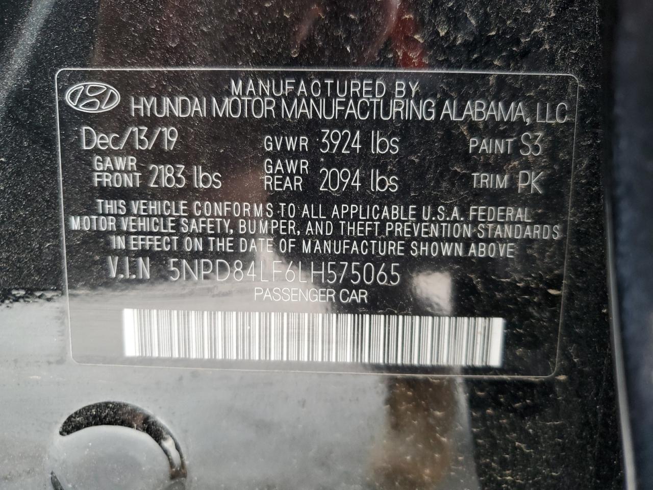 5NPD84LF6LH575065 2020 Hyundai Elantra Sel