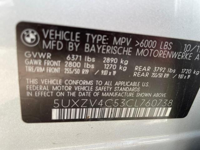 Lot #2473606400 2012 BMW X5 XDRIVE3 salvage car