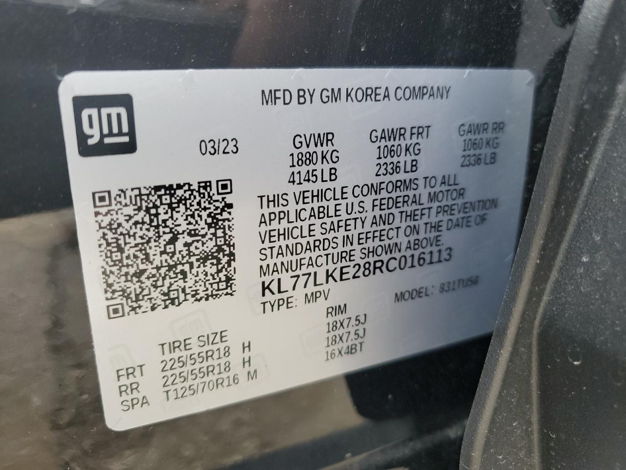 KL77LKE28RC016113 2024 Chevrolet Trax Activ