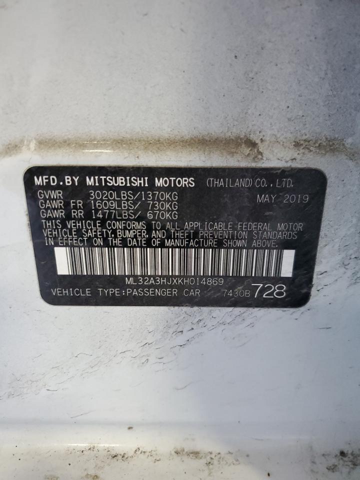 ML32A3HJXKH014869 2019 Mitsubishi Mirage Es