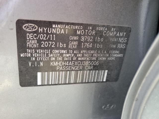 2012 Hyundai Elantra Gls VIN: KMHDH4AEXCU385006 Lot: 52523884