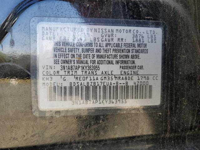 2019 Nissan Sentra S VIN: 3N1AB7AP1KY363955 Lot: 50314484