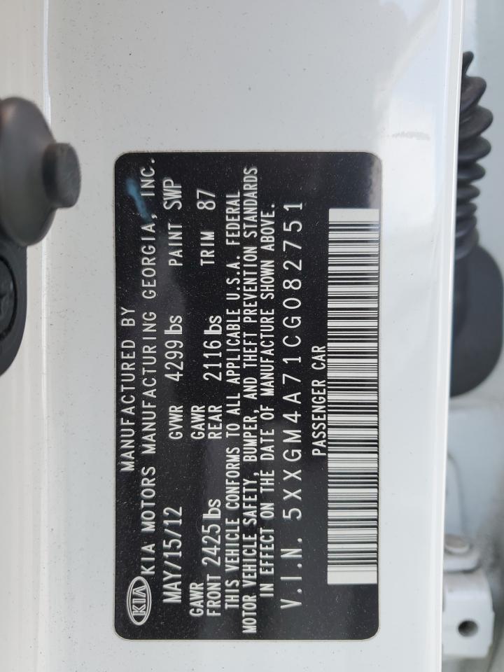 5XXGM4A71CG082751 2012 Kia Optima Lx