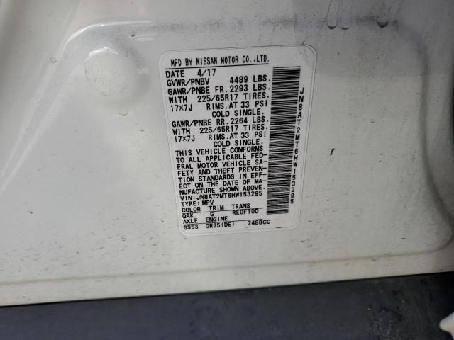 2017 Nissan Rogue S VIN: JN8AT2MT6HW153295 Lot: 49581324