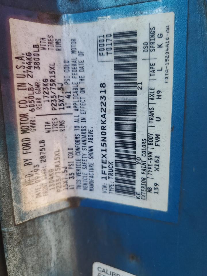 1FTEX15N0RKA22318 1994 Ford F150