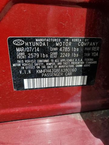 2014 Hyundai Azera Gls VIN: KMHFH4JG8EA380160 Lot: 52573184