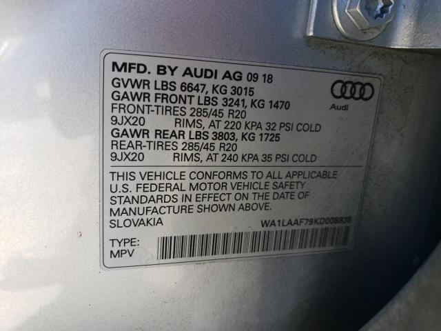 VIN WA1LAAF79KD008835 2019 Audi Q7, Premium Plus no.12