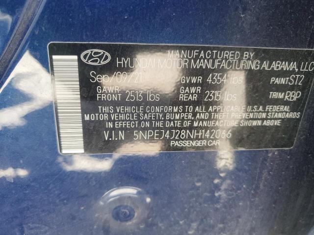 2022 Hyundai Sonata Sel Plus VIN: 5NPEJ4J28NH142066 Lot: 50562424