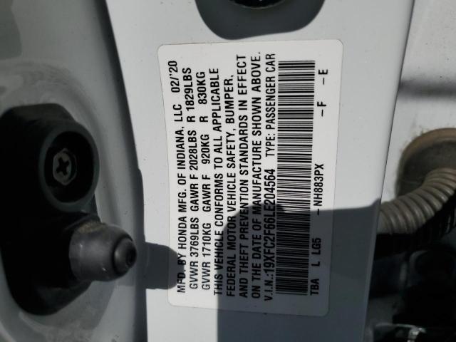 2020 HONDA CIVIC LX - 19XFC2F66LE204564