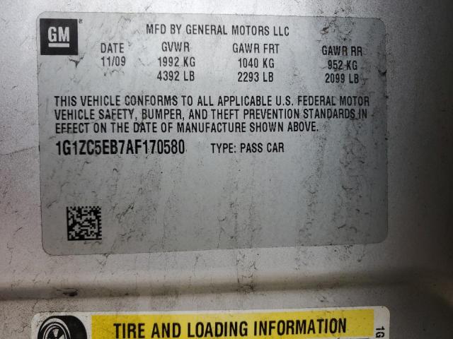 2010 Chevrolet Malibu 1Lt VIN: 1G1ZC5EB7AF170580 Lot: 50645824